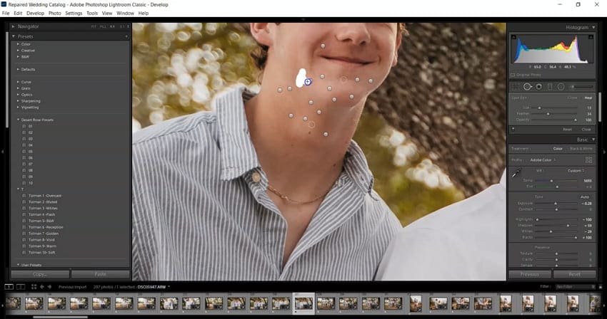 click spots to fix them