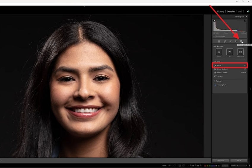 locate masking and brush tool
