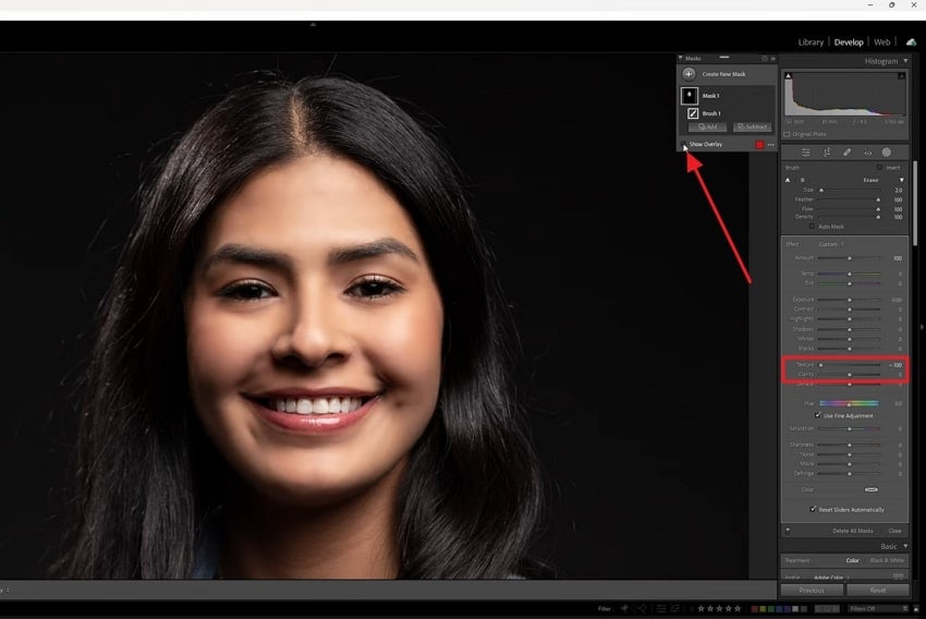 adjust texture and show overlay