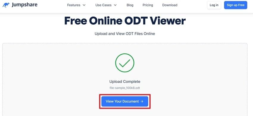 click view your document