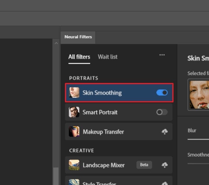 enable skin smoothing
