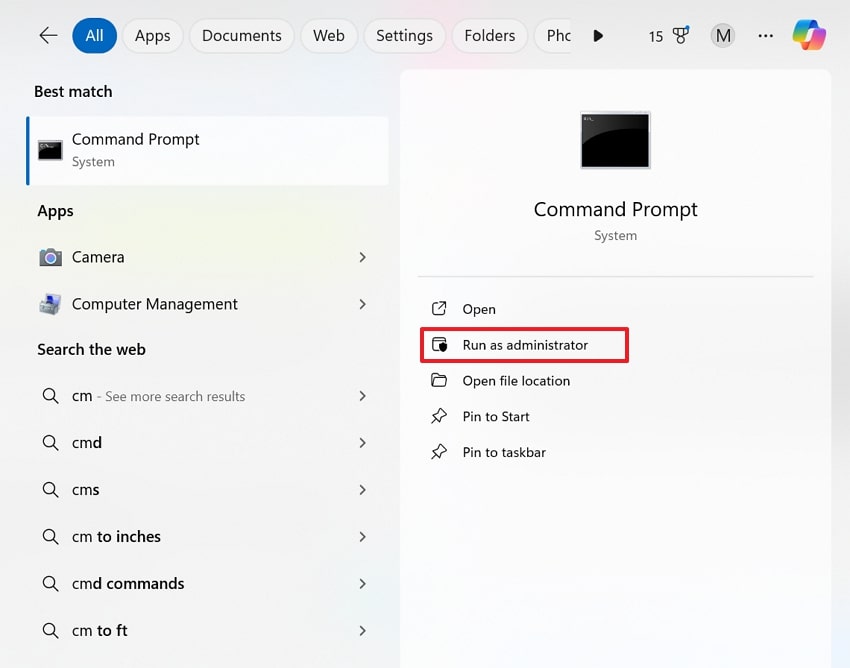 run command prompt as administrator