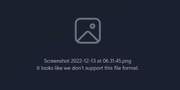 reasons of don’t support file format