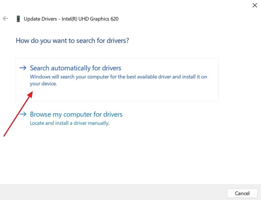search automatically for drivers