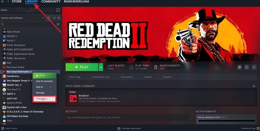 get game properties from steam library