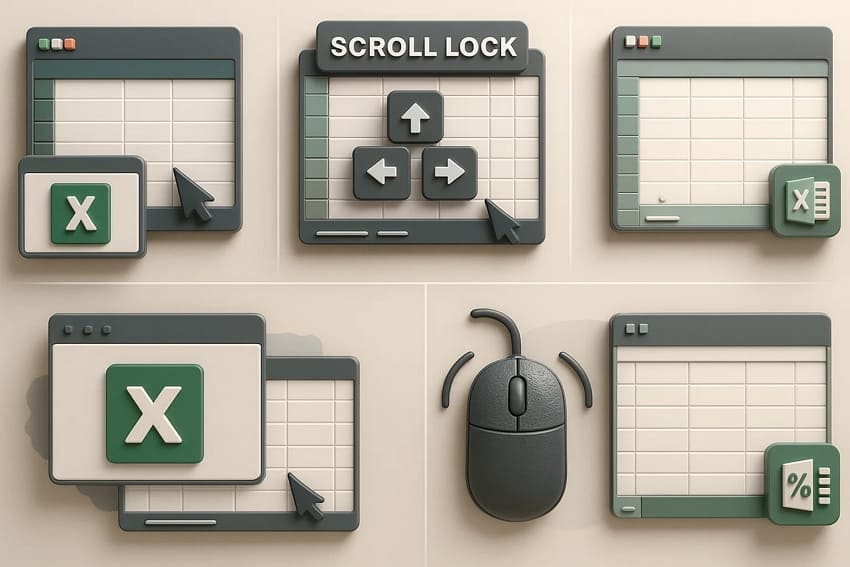 reasons of excel scroll not working