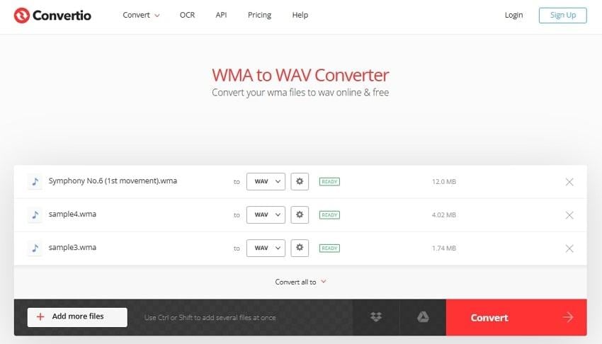 convertio wma to wav converter online