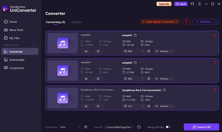 uniconverter wma to wav converter
