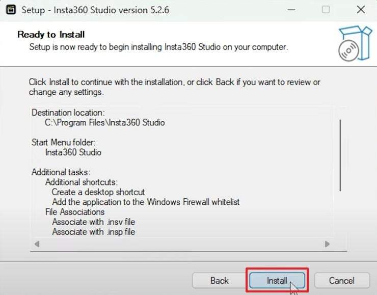 click install when setup ready