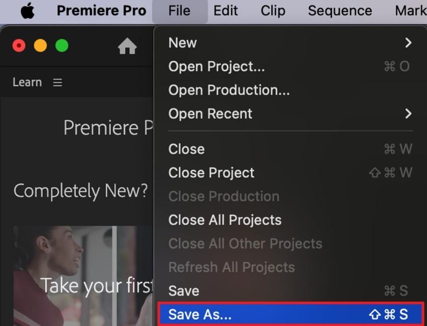 save aep file