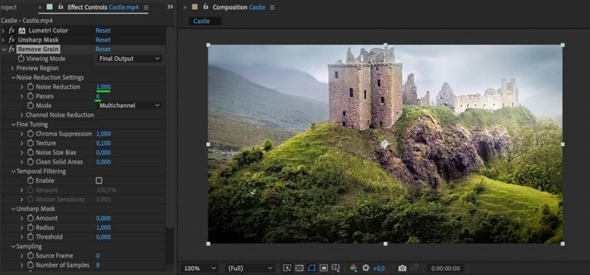 start noise reduction and stabilization