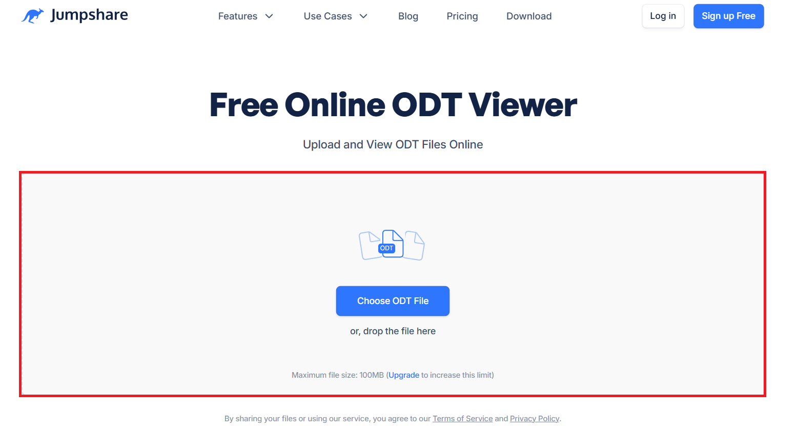 choose odt file