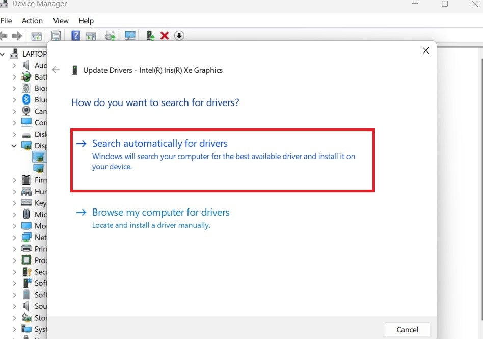 search automatically for drivers