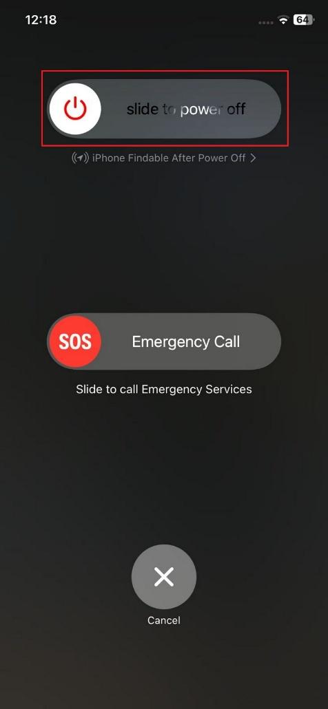 slide to power off iphone