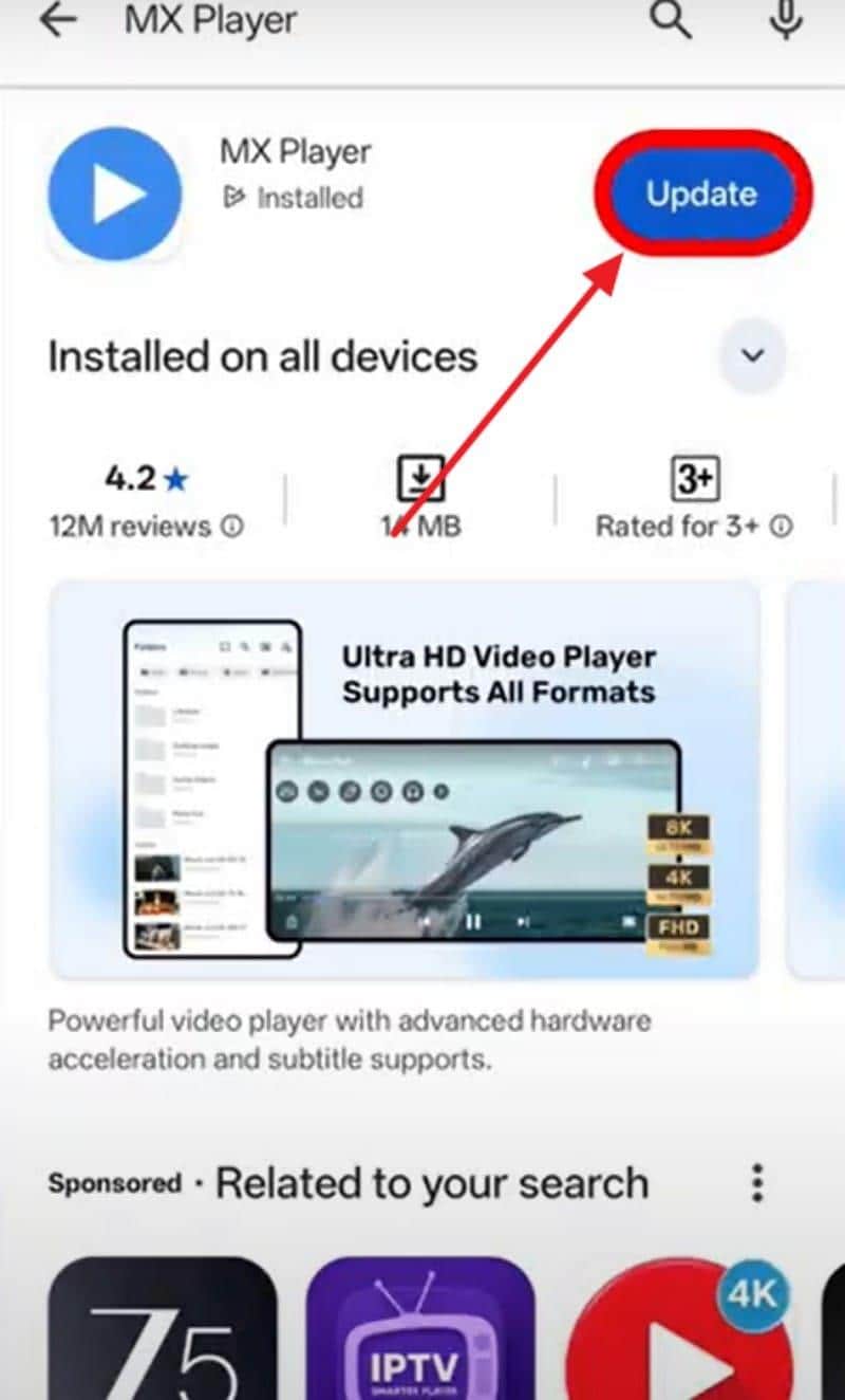 update mx player android