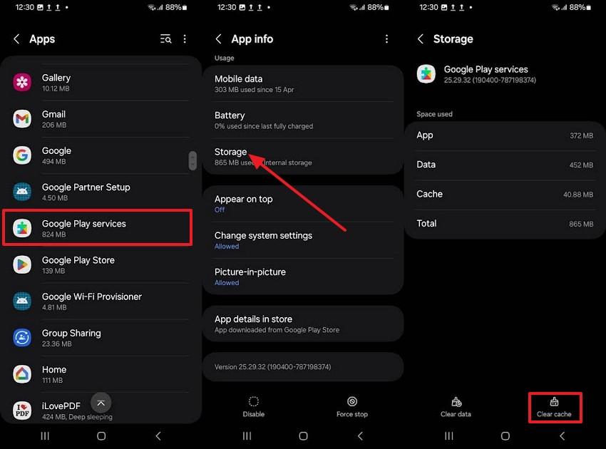 choose clear cache option