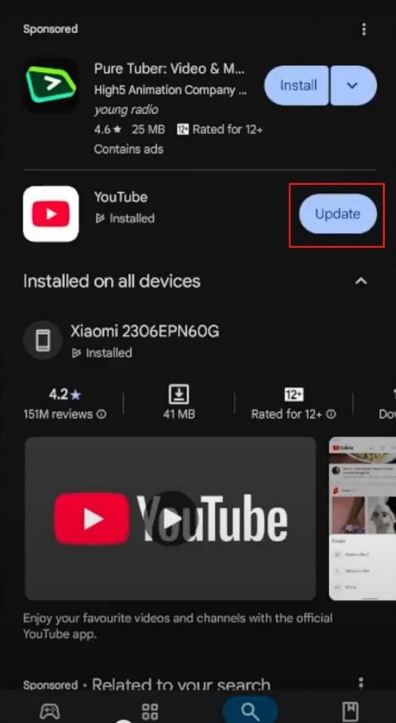press the update button