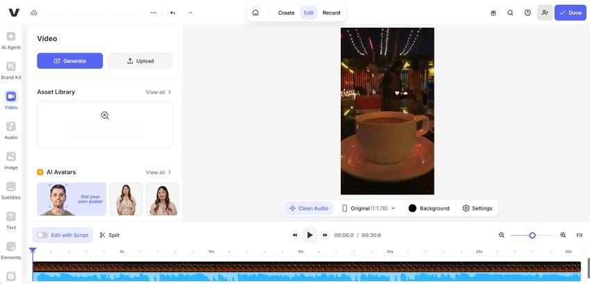 sync audio and video veed.io