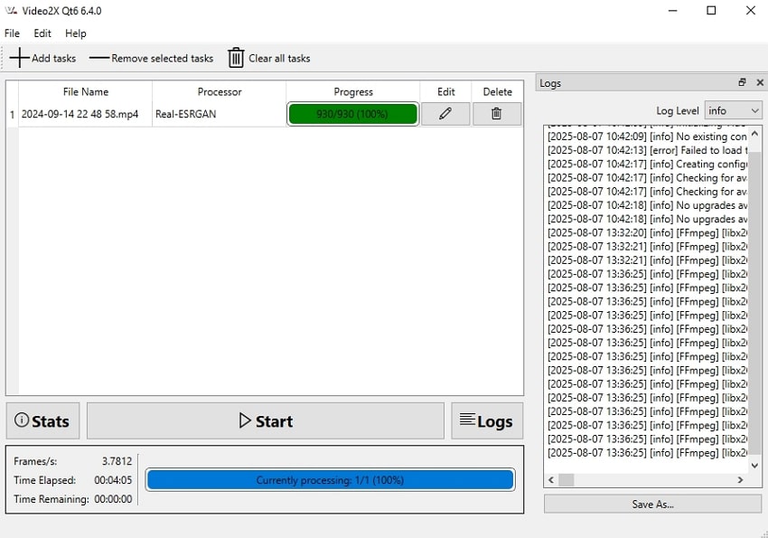 video2x footage upscaling software