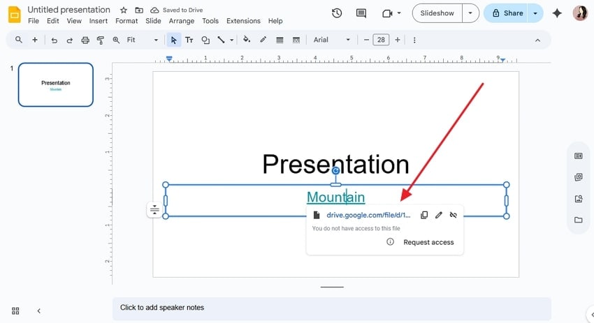 add pdf link on google slides