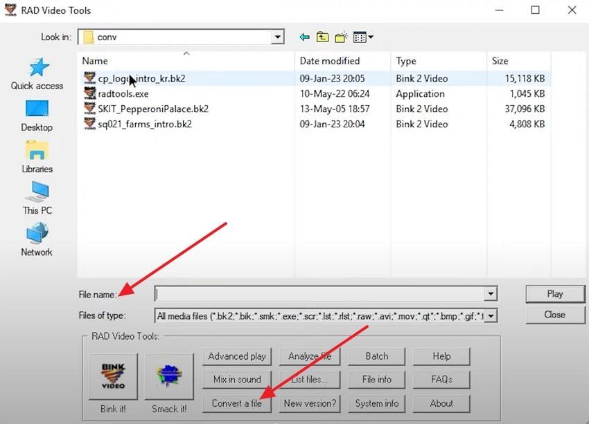 convert bink video