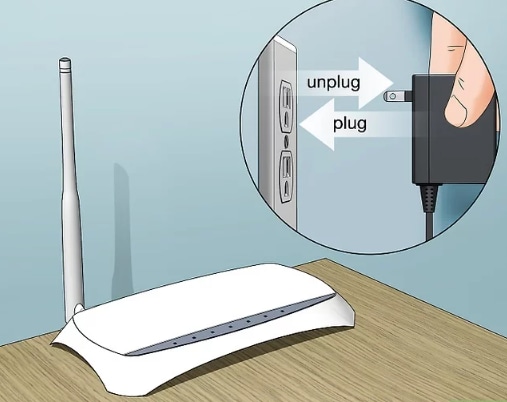 unplug and plug router
