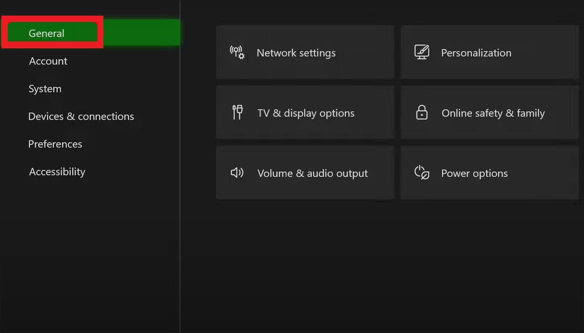 general settings
