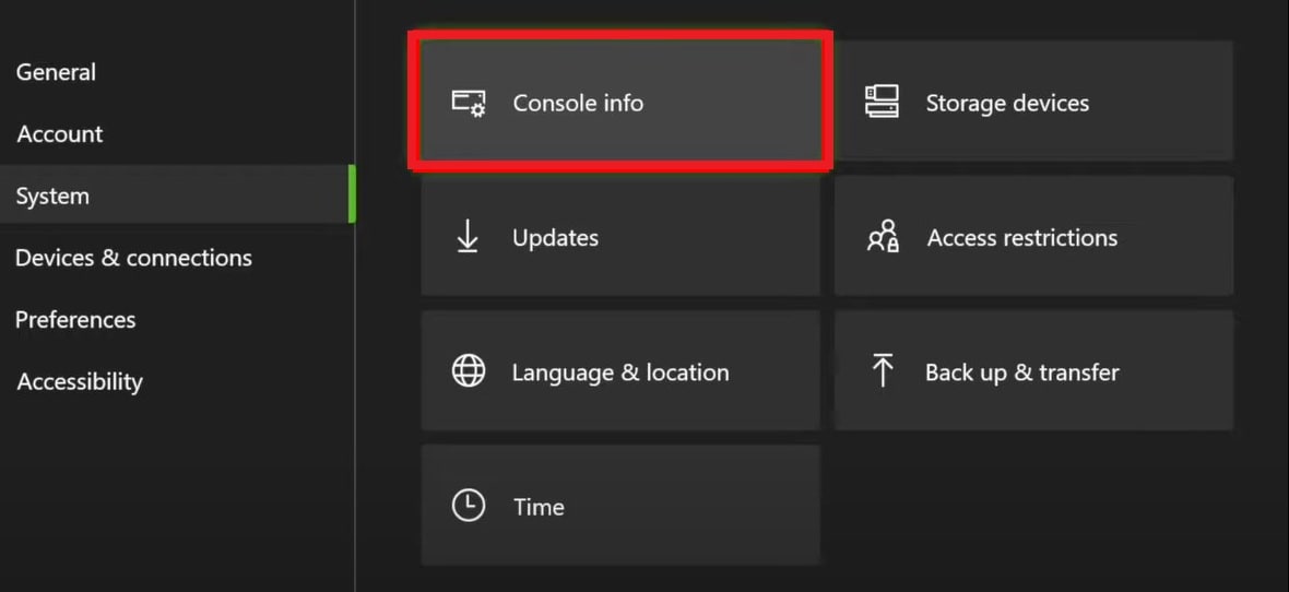 console info