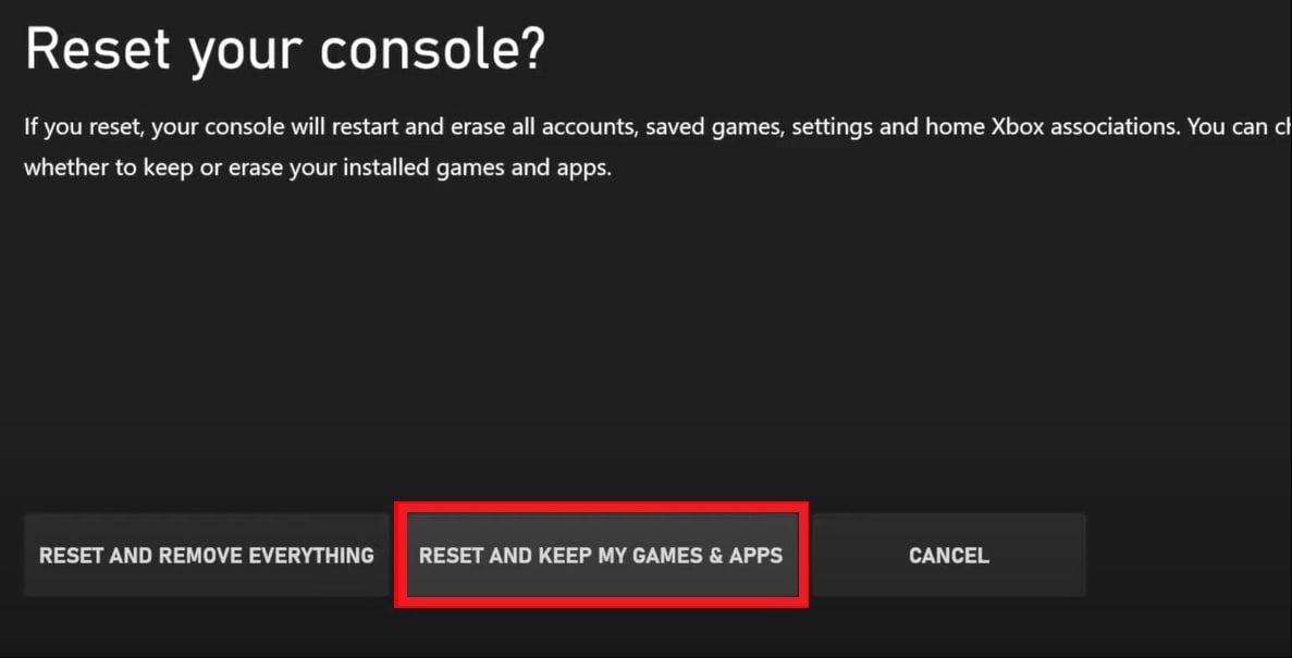 reset and keep my games & apps