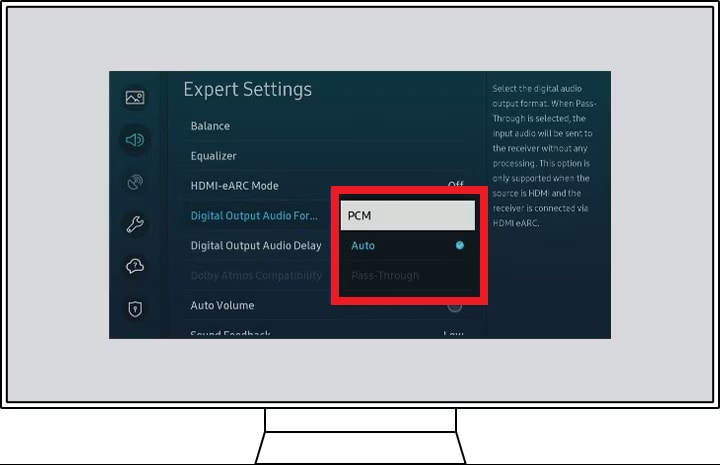 audio output settings