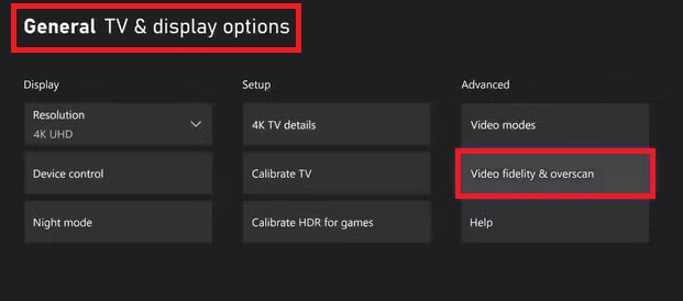 video fidelity and overscan