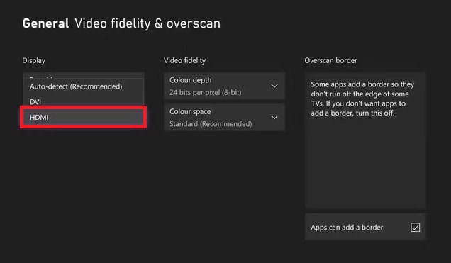 select hdmi
