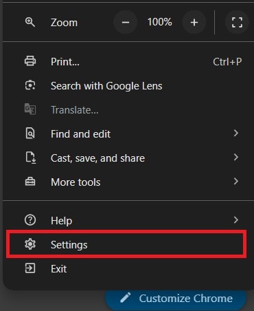 browser settings