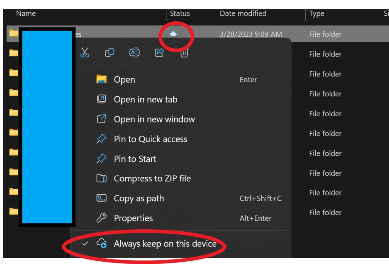always keep on this device option
