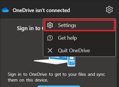 onedrive settings