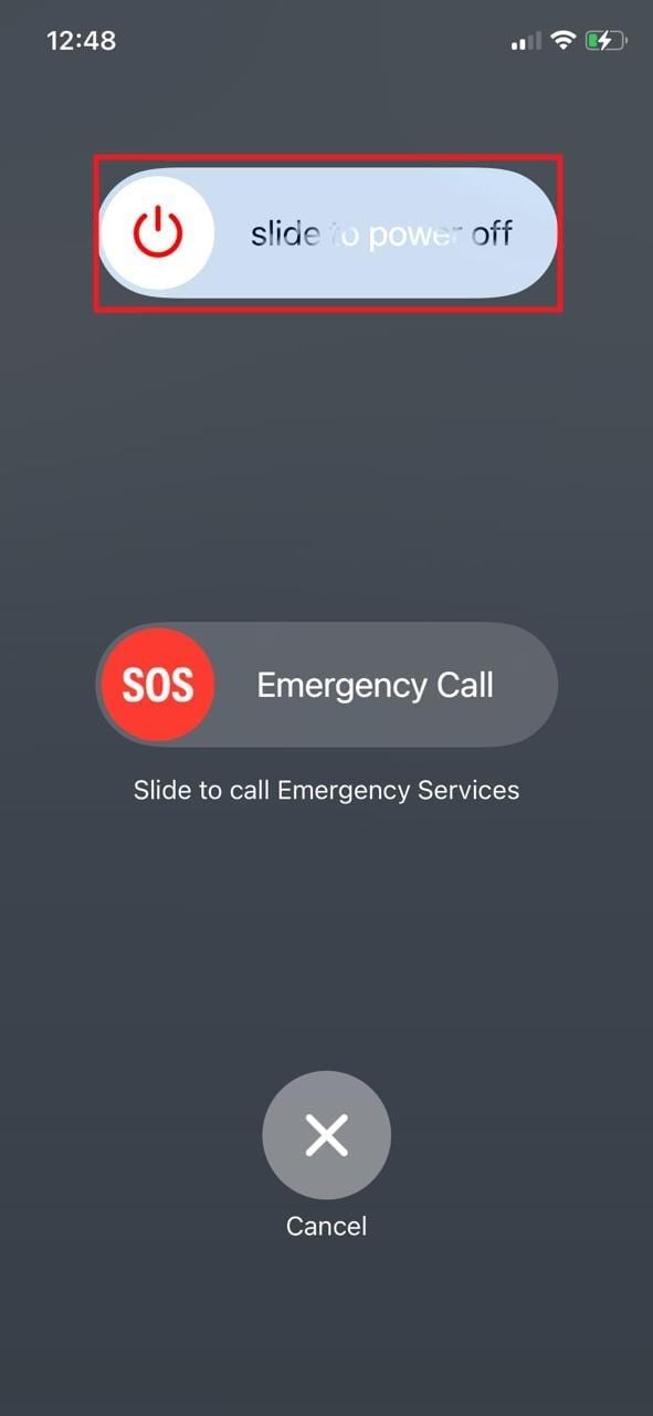 iphone power slider screen
