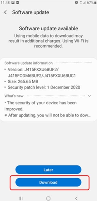 samsung download update