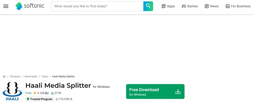 haali media splitter download page