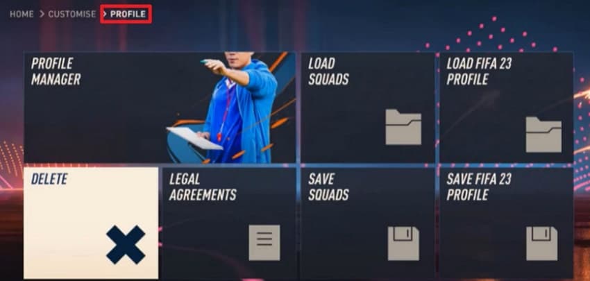access profile on fifa 23