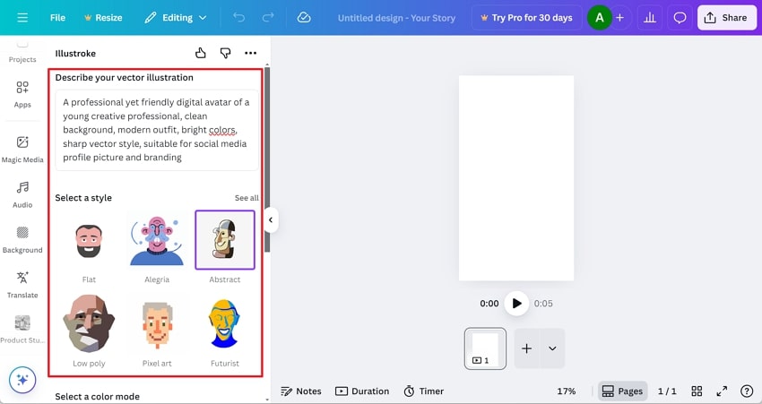 create an avatar on canva