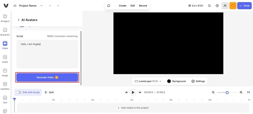 generate avatar video on veed