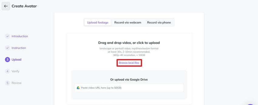 browse local file to generate avatar