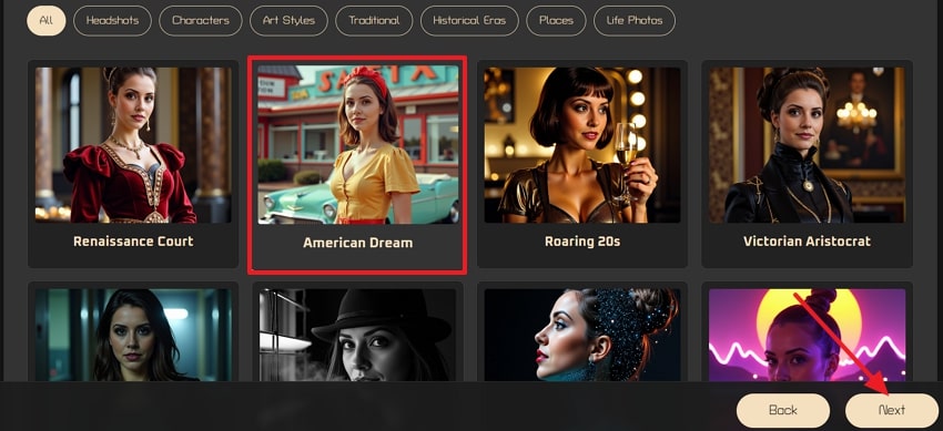 select style and generate avatar