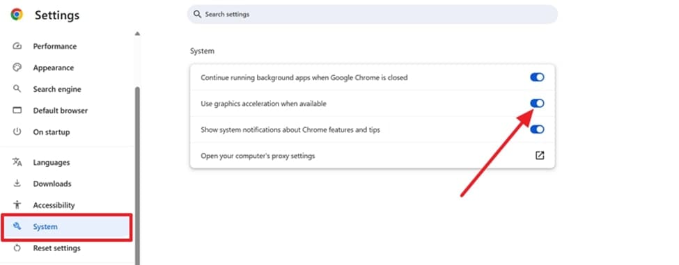disable graphic acceleration