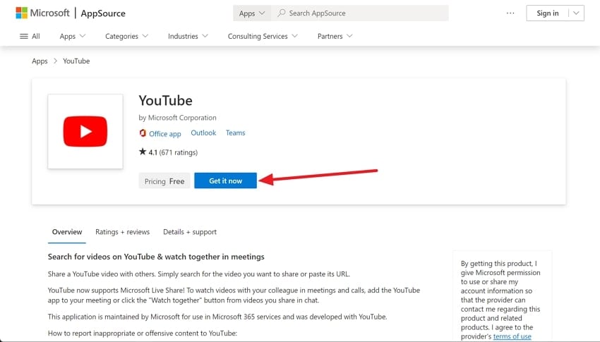 install youtube from browser