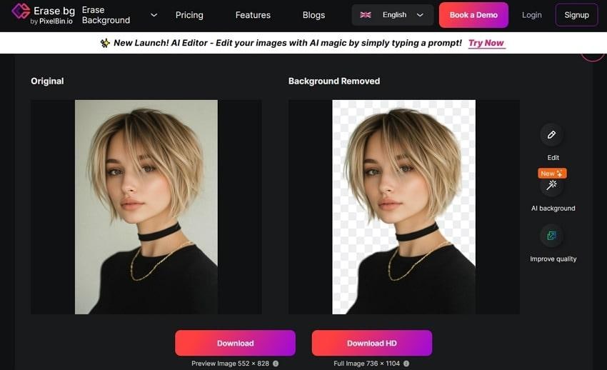 hd quality background removal
