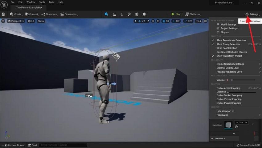access setting icon for unreal engine