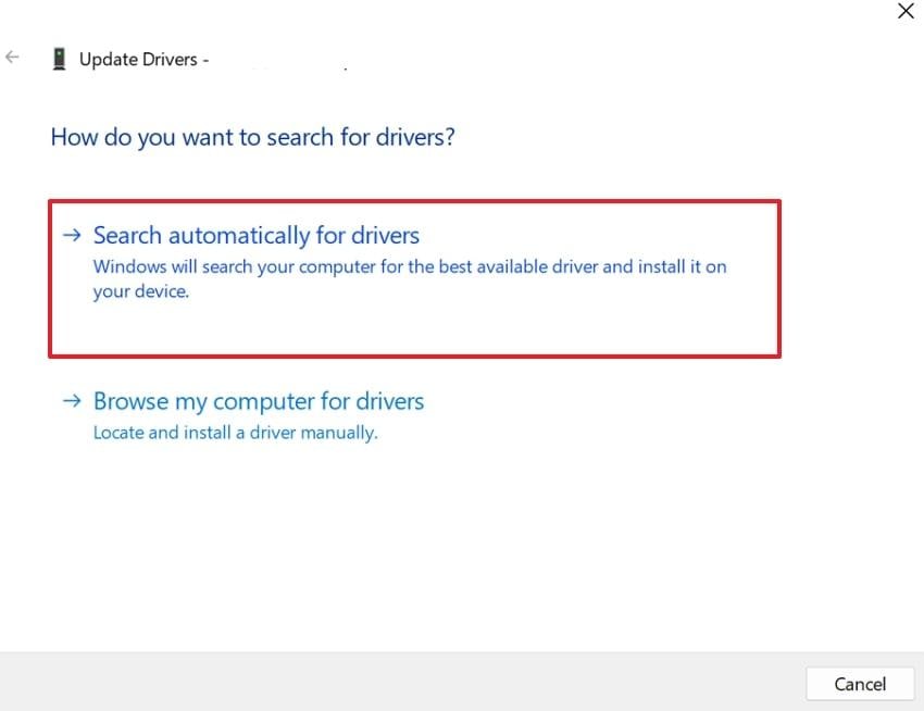 search automatically for drivers