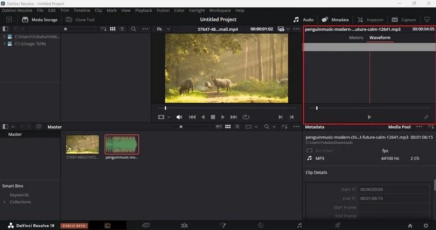 choose the waveform option