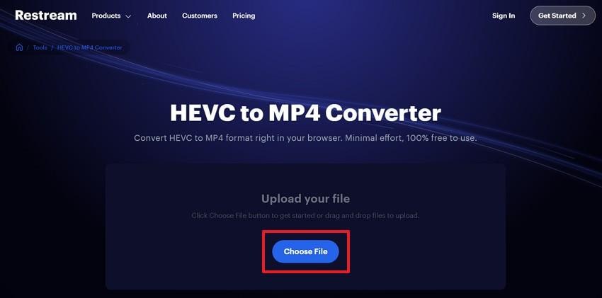 upload hevc file